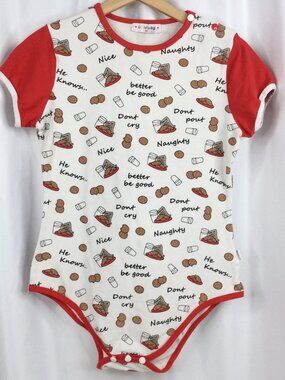 LittleForBIg Adult Baby One Piece Romper Bodysuit Size M Cookies Milk Costume